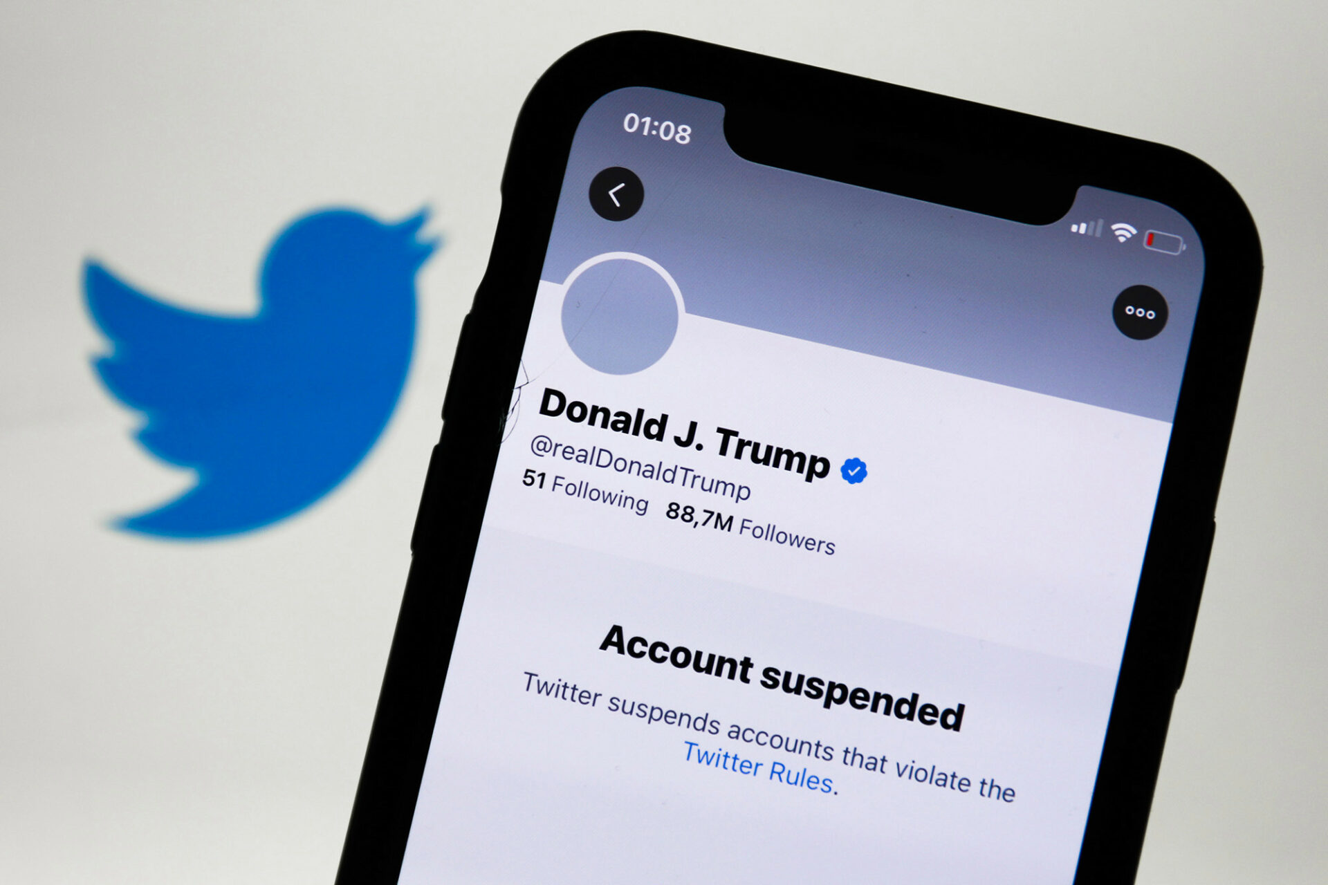 Donald Trump’s Twitter account has also been suspended.