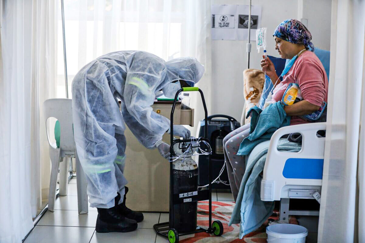 A patient is treated in a hospital in Johannesburg, South Africa in a file photograph. (Sumaya Hisham/Reuters)